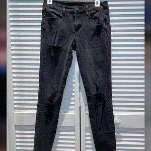 Black distressed jeggings